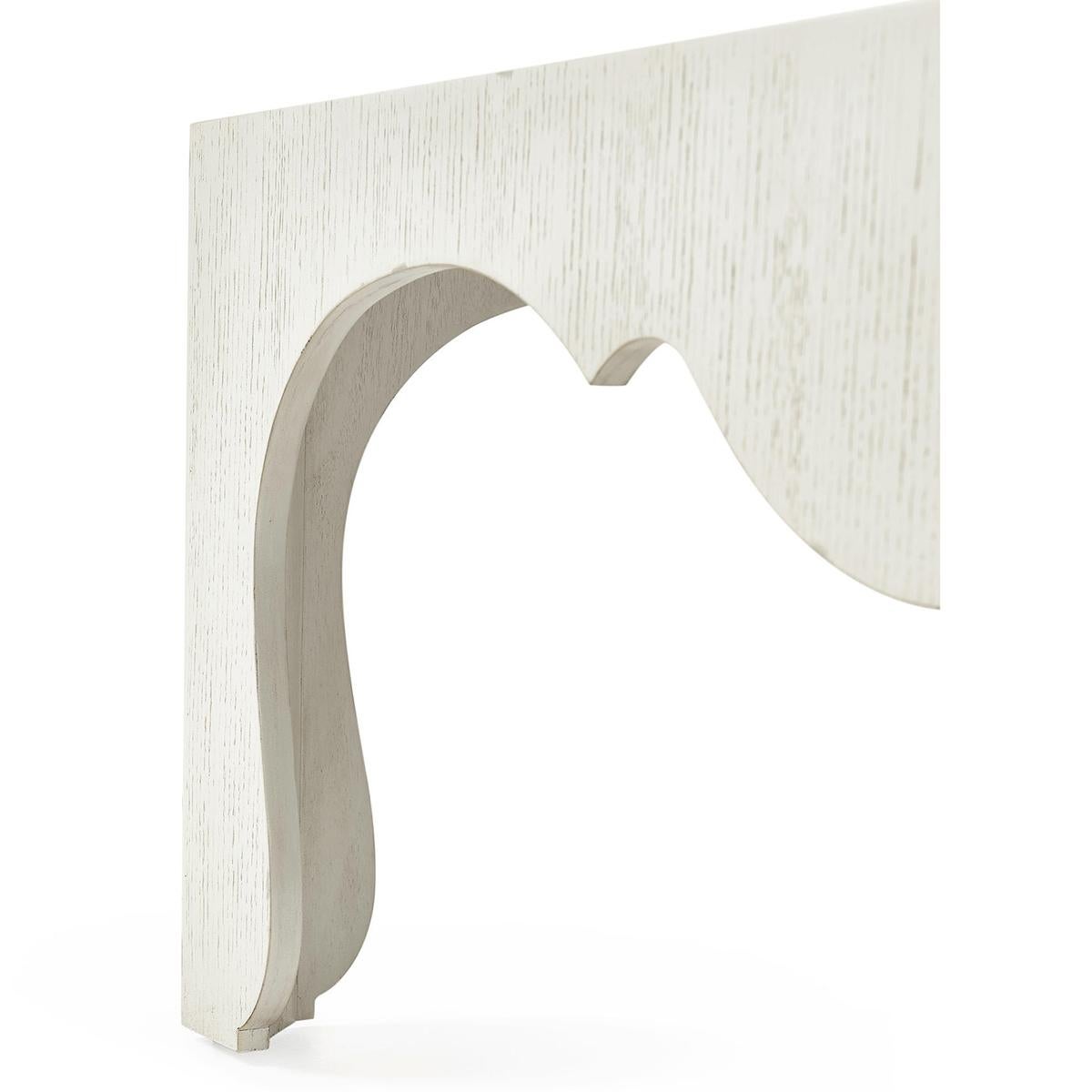 Wood Modern White Painted Coffee Table For Sale