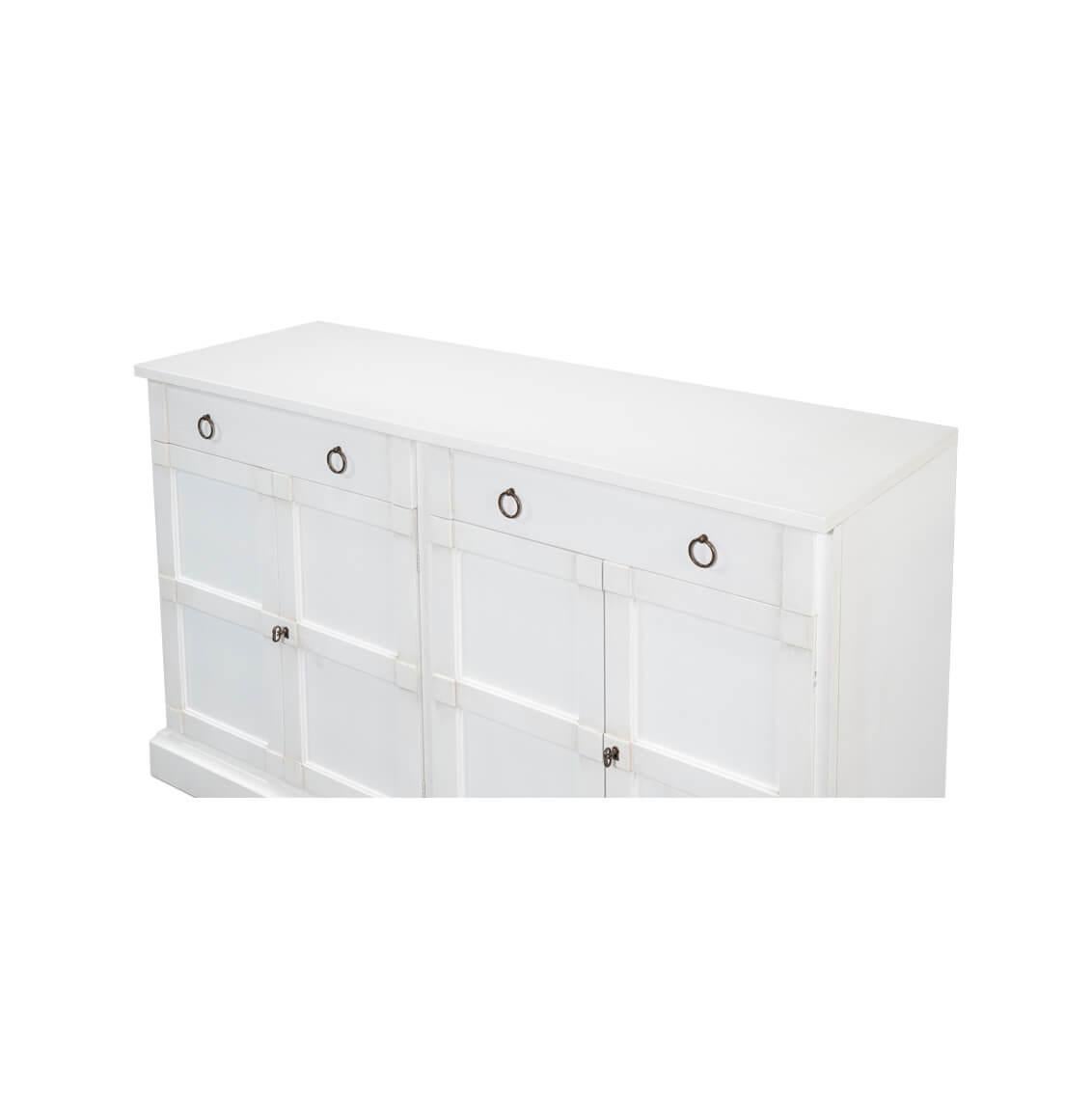 Modern White Painted Credenza In New Condition For Sale In Westwood, NJ