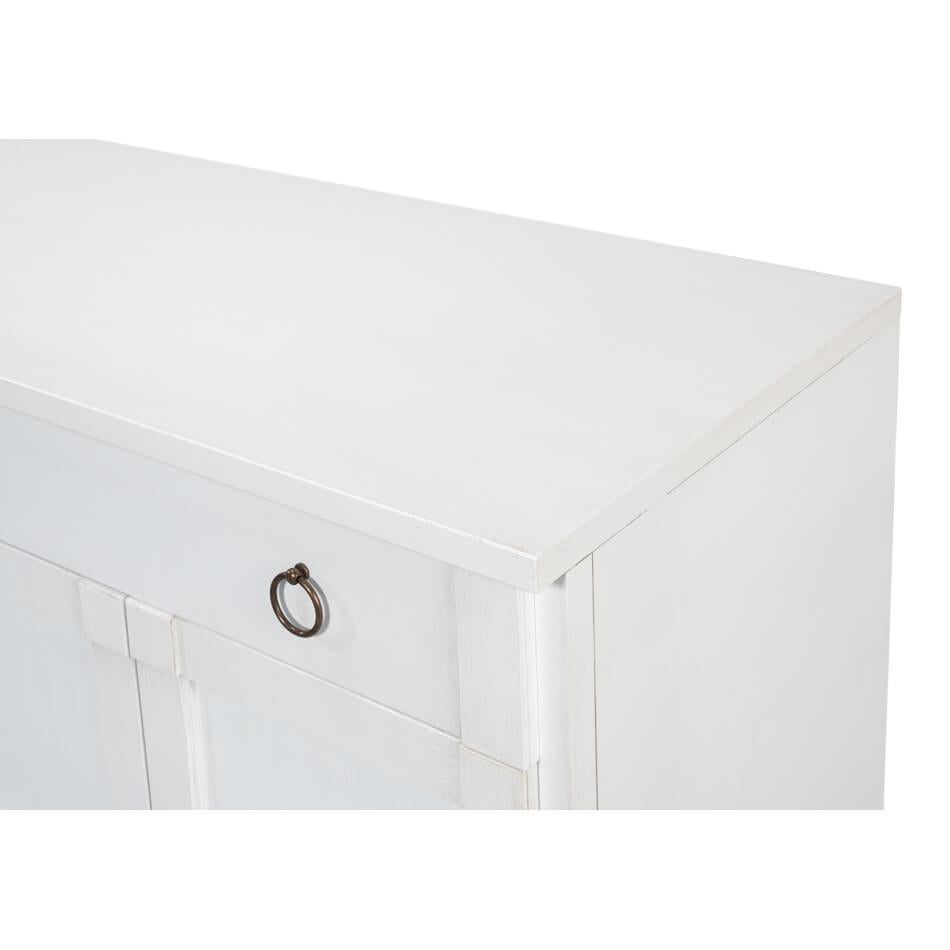 Contemporary Modern White Painted Credenza For Sale