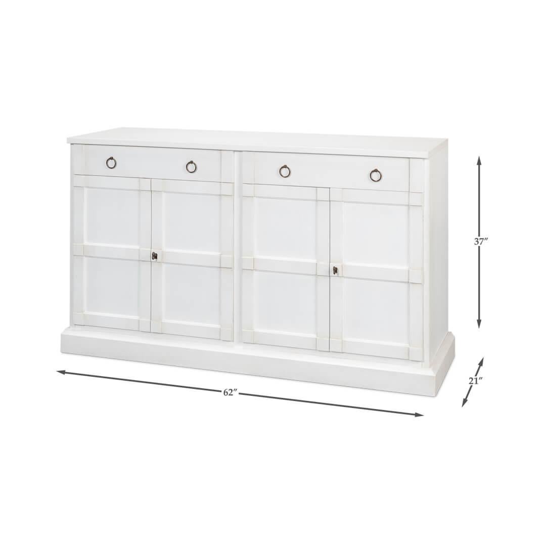 Modern White Painted Credenza For Sale 3