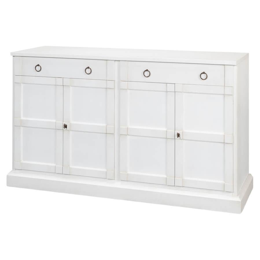 Modern White Painted Credenza For Sale