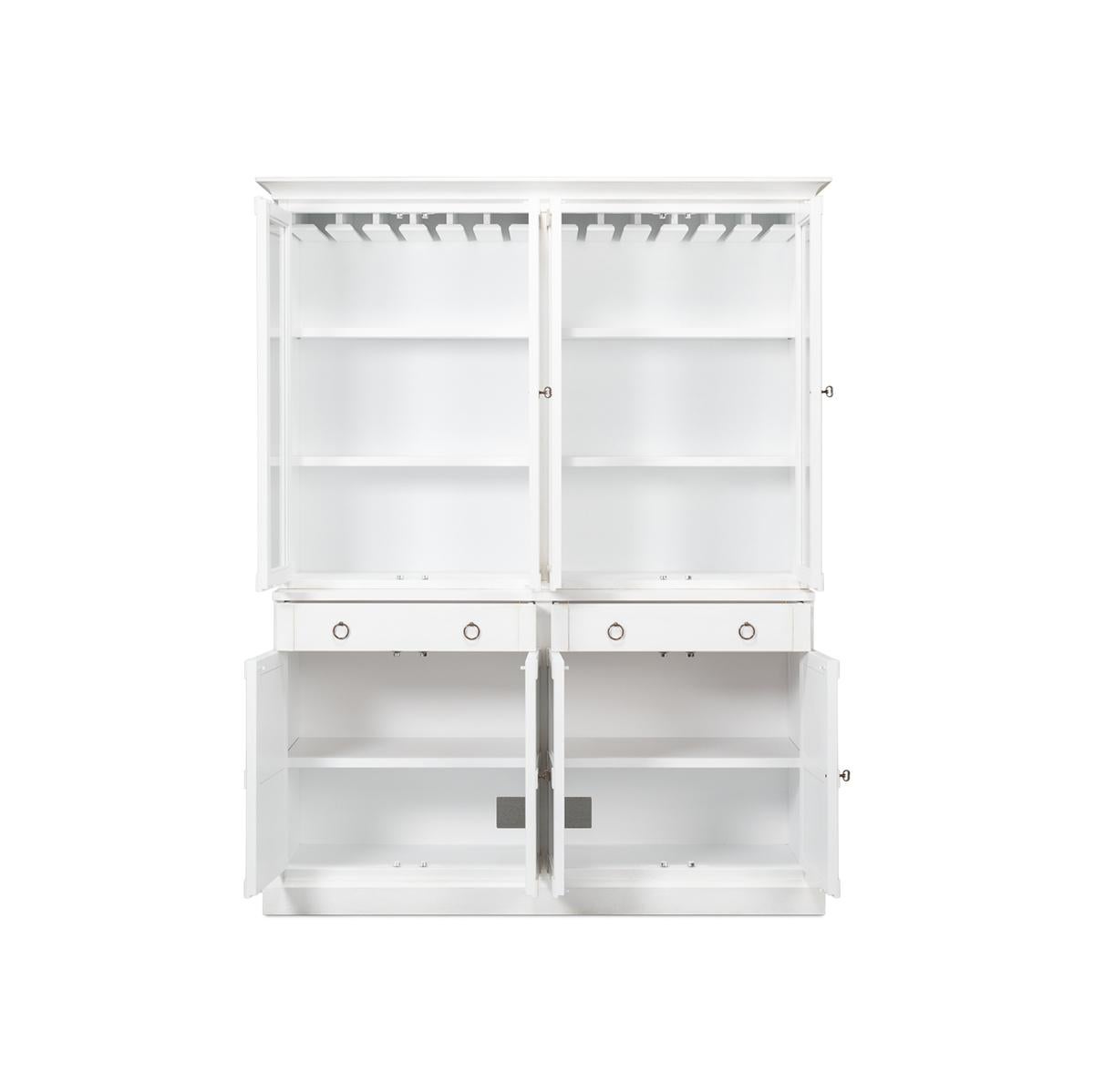 Asian Modern White Painted Hutch For Sale