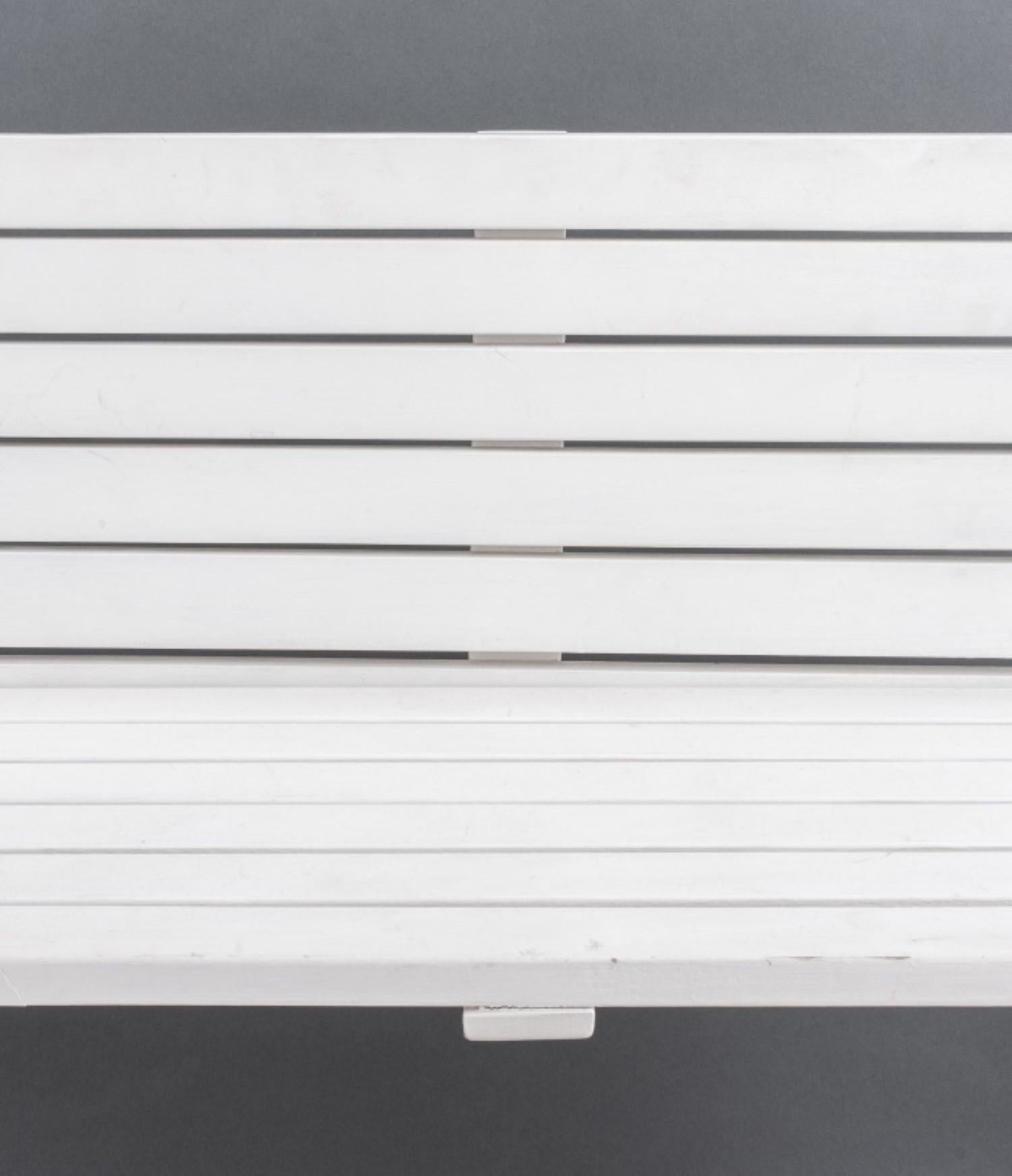Modern White Painted Wood Hallway Bench For Sale 1