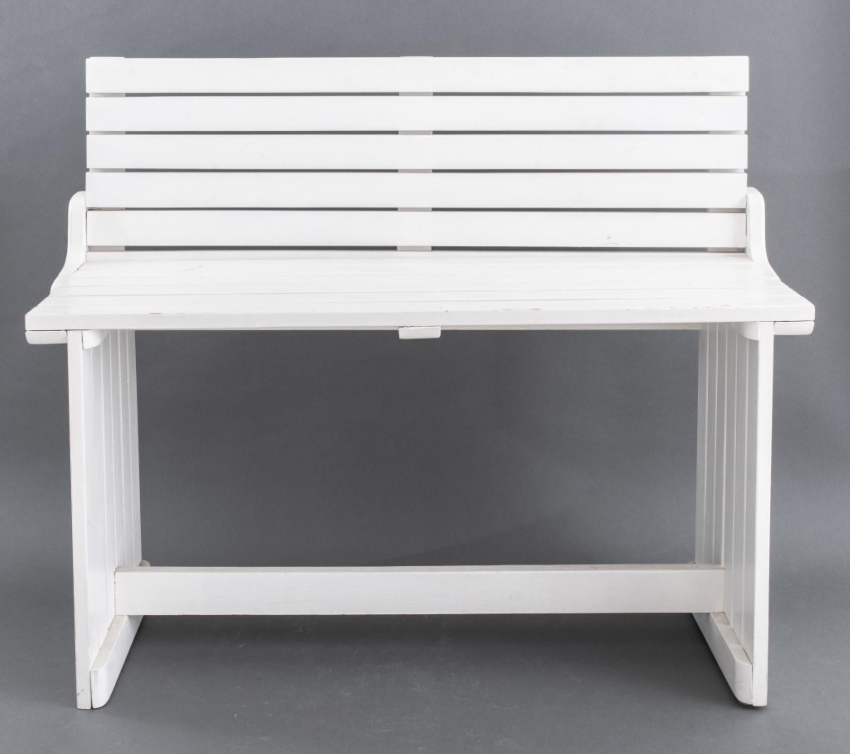 Modern White Painted Wood Hallway Bench For Sale 3