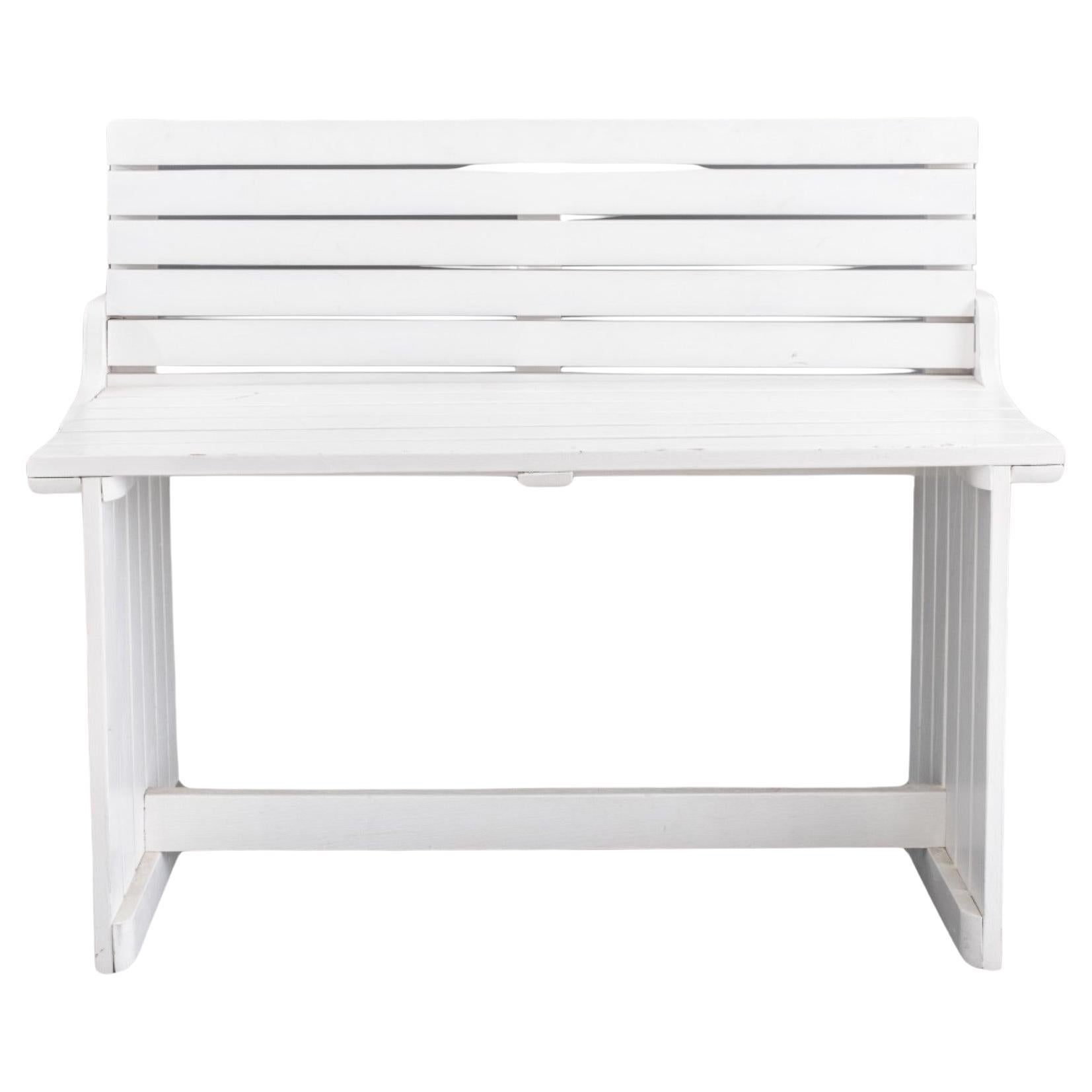 Modern White Painted Wood Hallway Bench For Sale