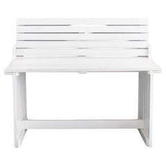Used Modern White Painted Wood Hallway Bench
