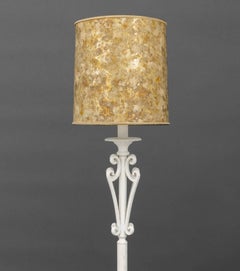 Modern White Painted Wrought Iron Floor Lamp