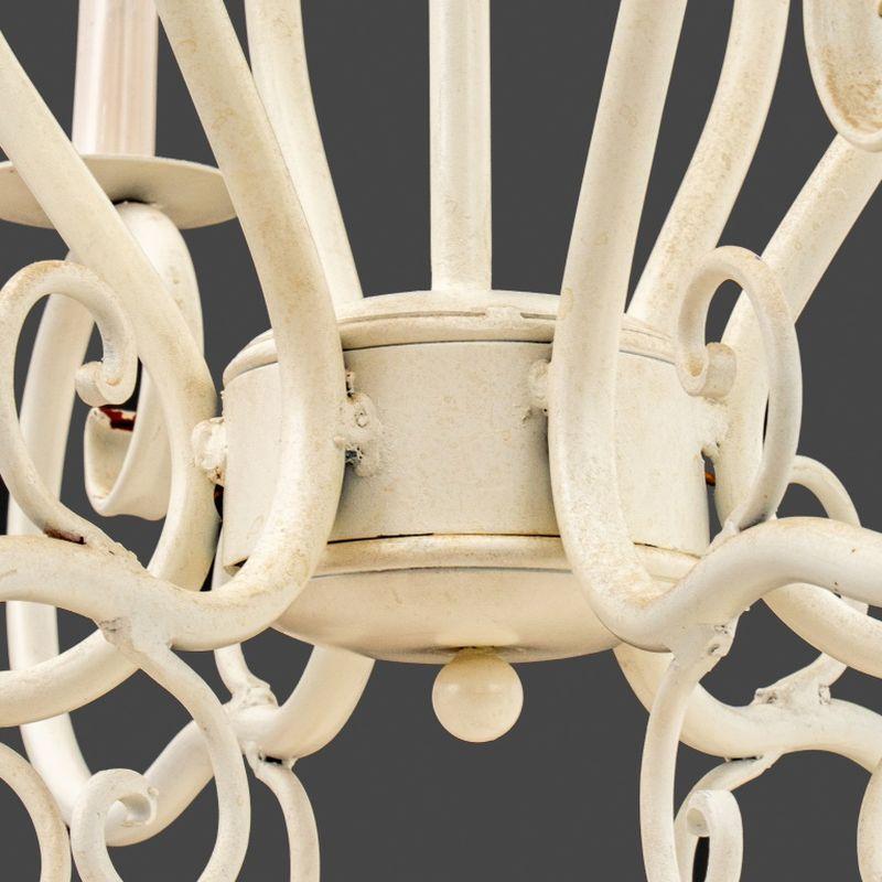 Lampadario moderno in ferro battuto patinato di colore bianco In condizioni buone in vendita a Astoria, NY