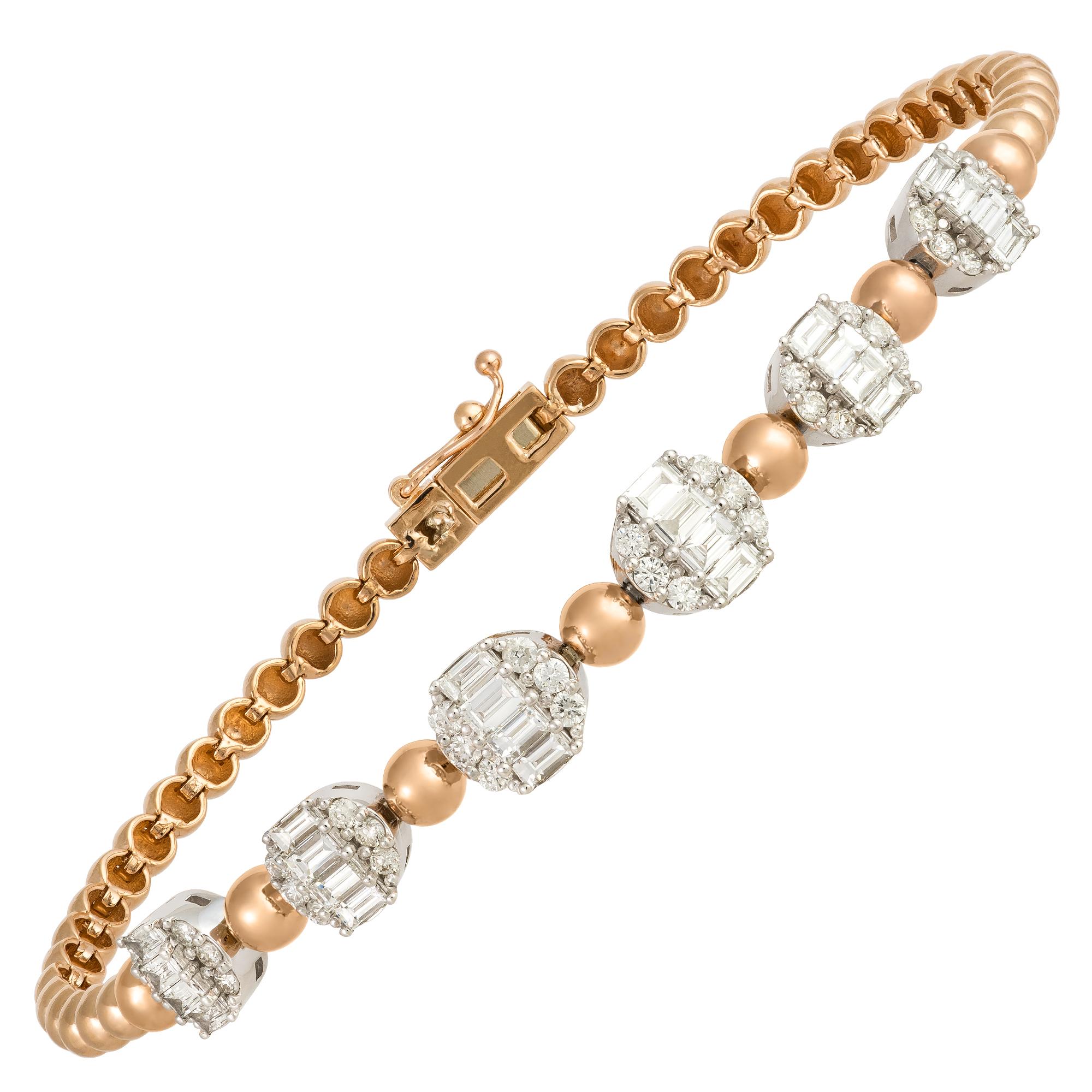 Moderne The Moderns Bracelet en or blanc et rose 18K Diamond pour elle en vente