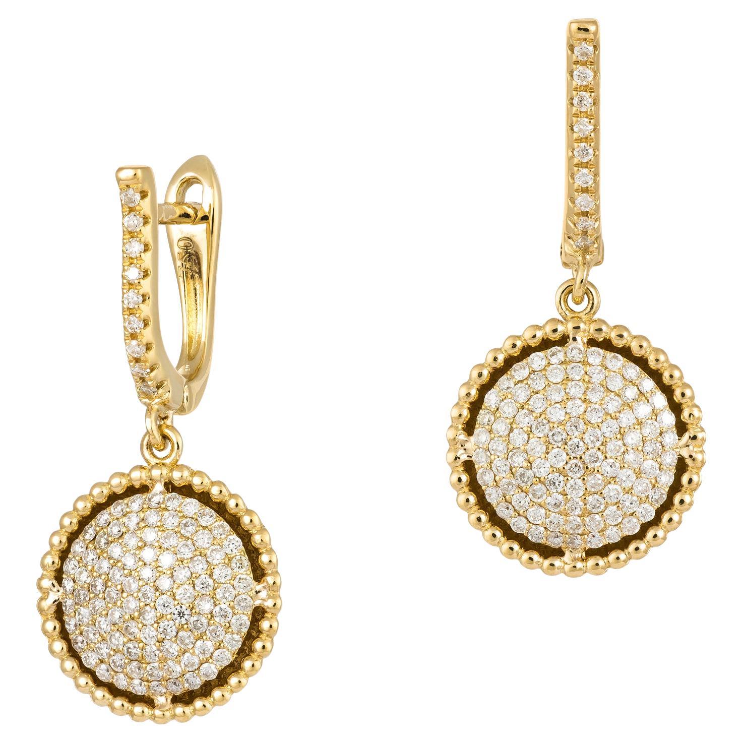 Modernes Weißes Pink Gold 18K Ohrringe Diamant für Sie im Angebot