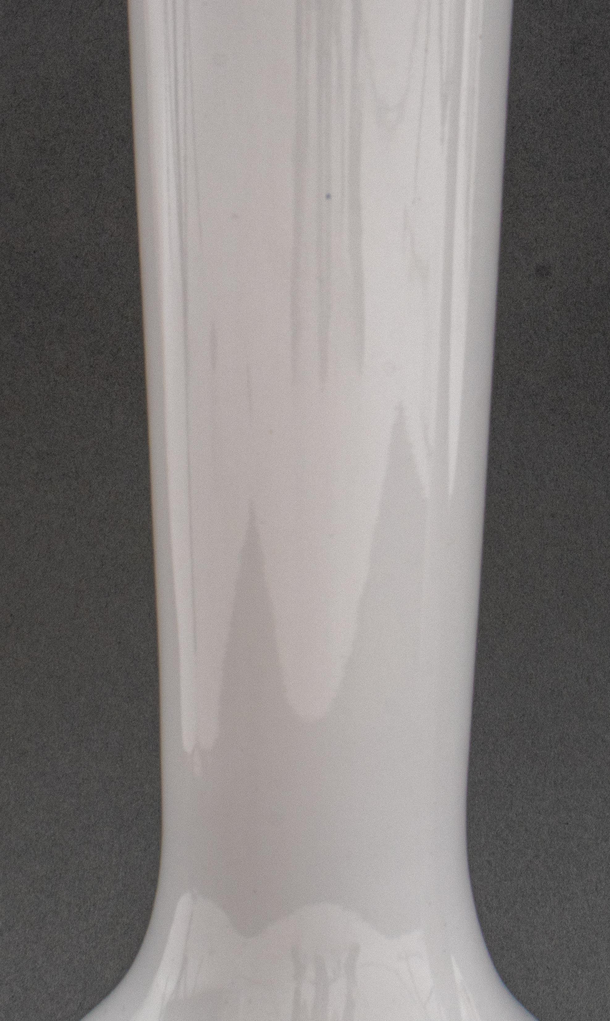 20th Century Modern White Porcelain Bottle Vase Lamps, Pair For Sale