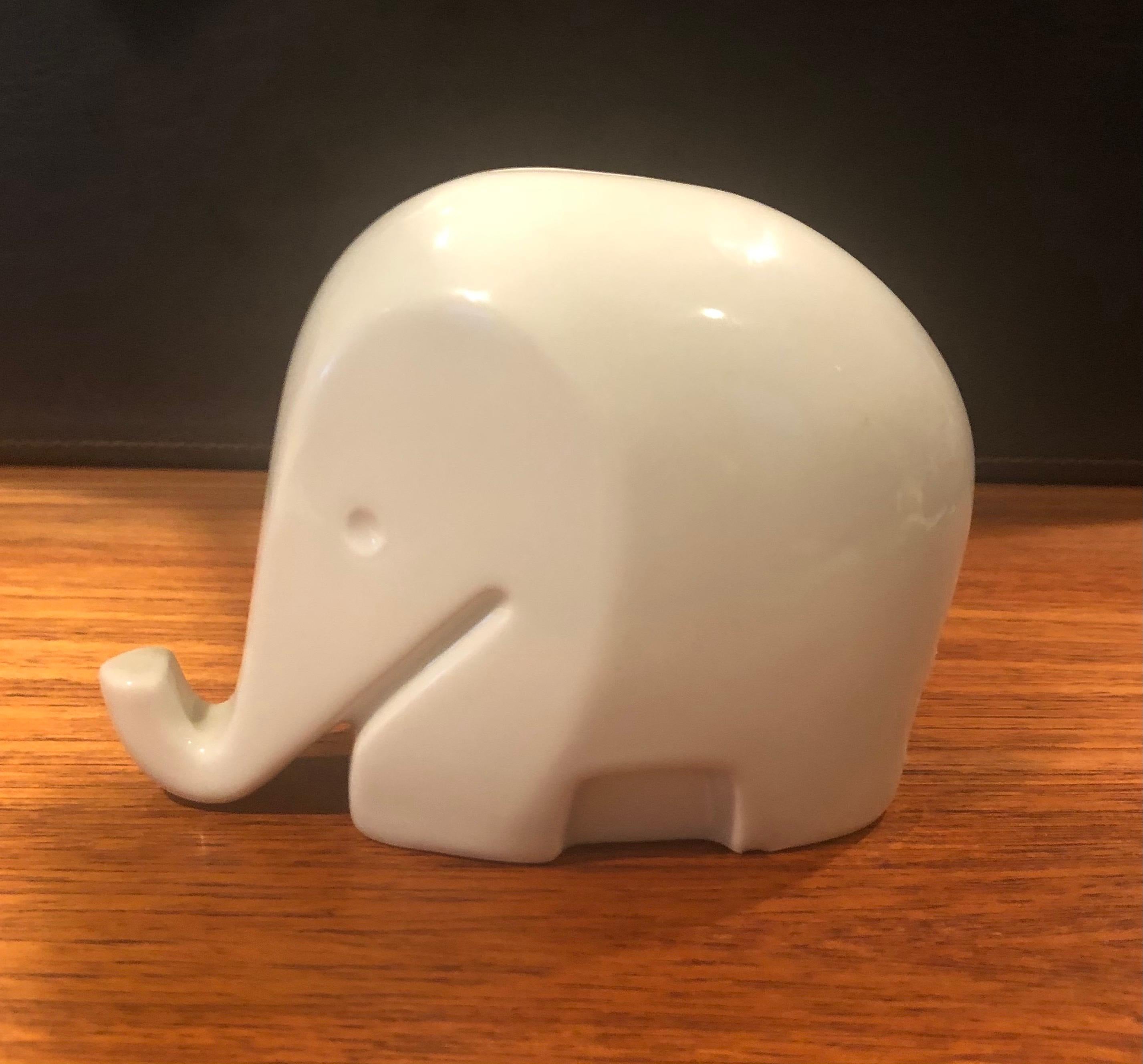 Stylish modern white porcelain piggy bank 