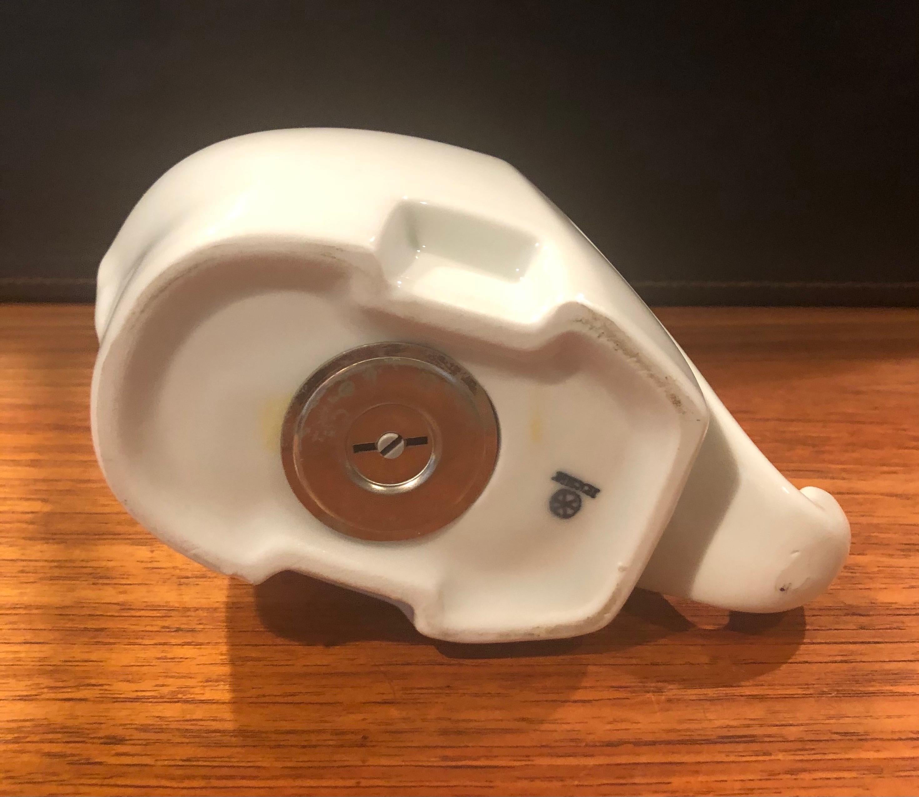 German Modern White Porcelain Piggy Bank 