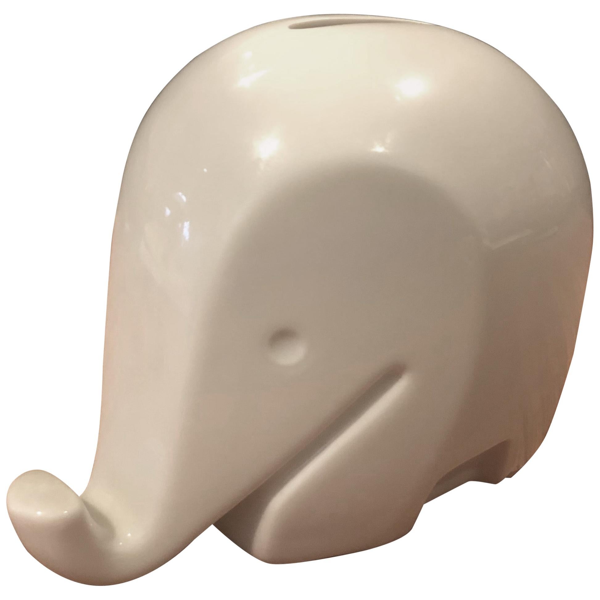 Modernes Sparschwein aus weißem Porzellan „Drumbo“ von Luigi Colani für Hochst