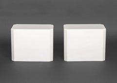 Modern White Quartzite Side Tables, Pair