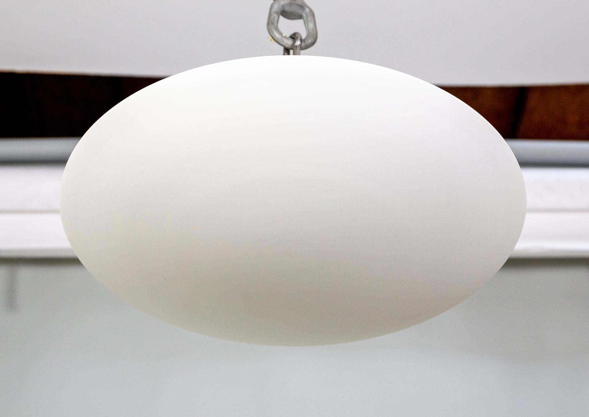 American Modern White Shallow Bowl Semi-Flush Mount Up-Light