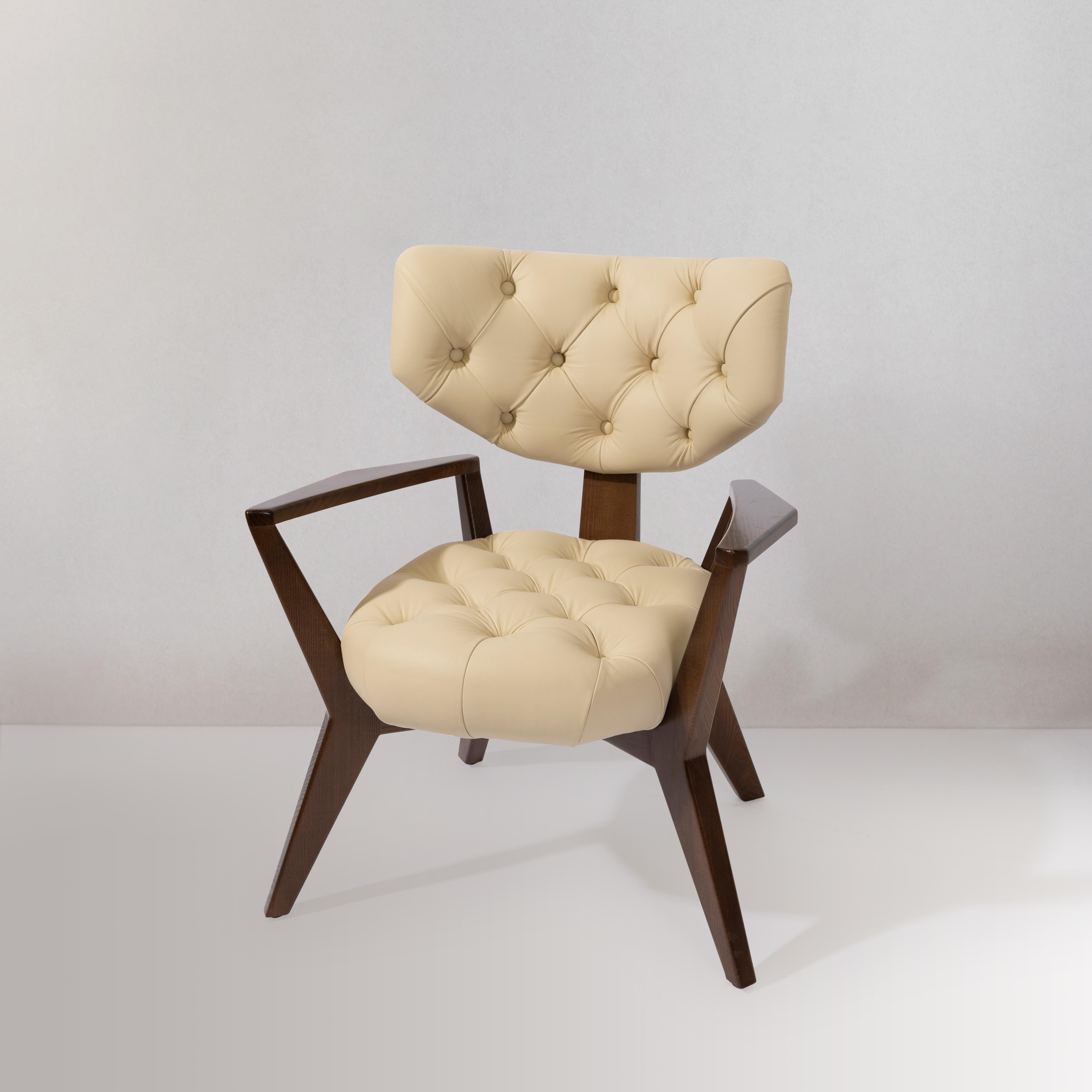 The Kendall chair is unmistakably designed to accentuate the modern dining or living space. Made with custom Italian leather and manufactured with mid-century style, these chairs will fit delightfully in your modern space.

New – Brand-new, unused