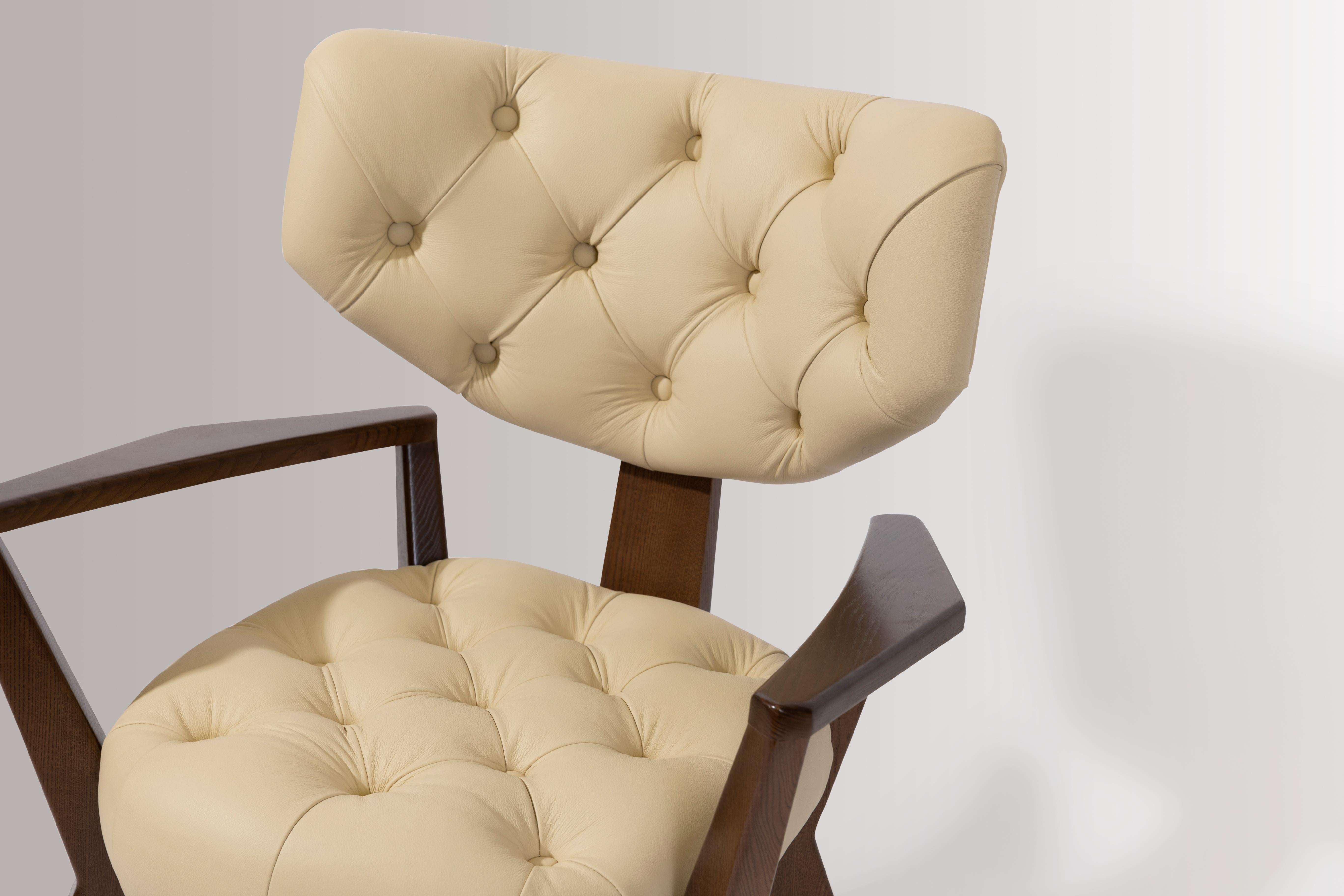 Mid-Century Modern Modern White Solid Wood Kendall Chair For Sale