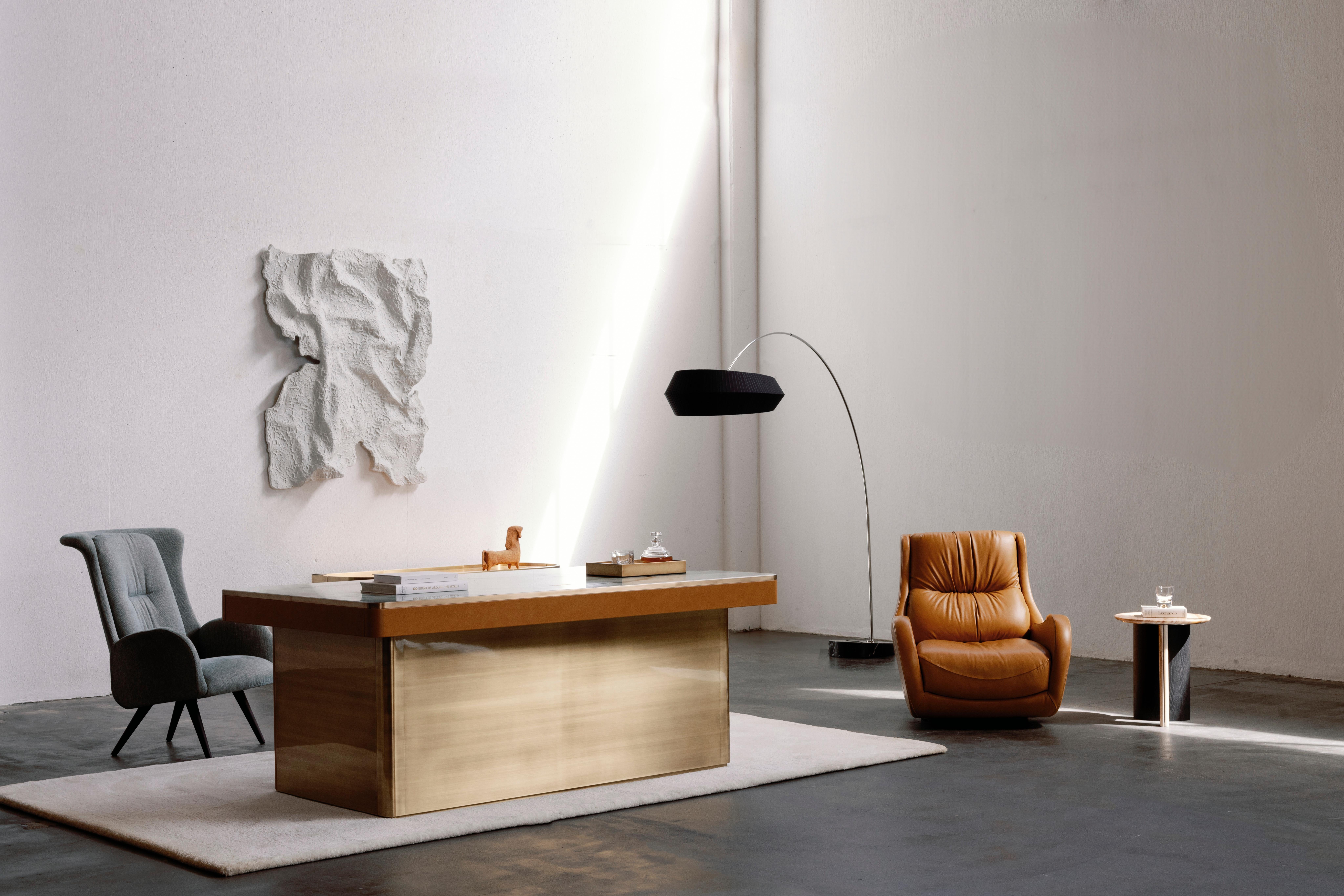 Lampada da terra ad arco moderna Whiting Sublime, in marmo, realizzata a mano in Portogallo da Greenapple in vendita 7