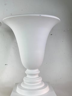 Modern White Torchiere Floor Lamps in Style of Jean-Michel Frank