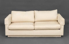 Modern White Upholstered Two-Seat Sofa