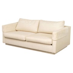 Modern White Upholstered Two-Seat Sofa