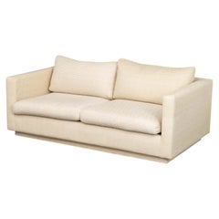 Modern White Upholstered Two-Seat Sofa