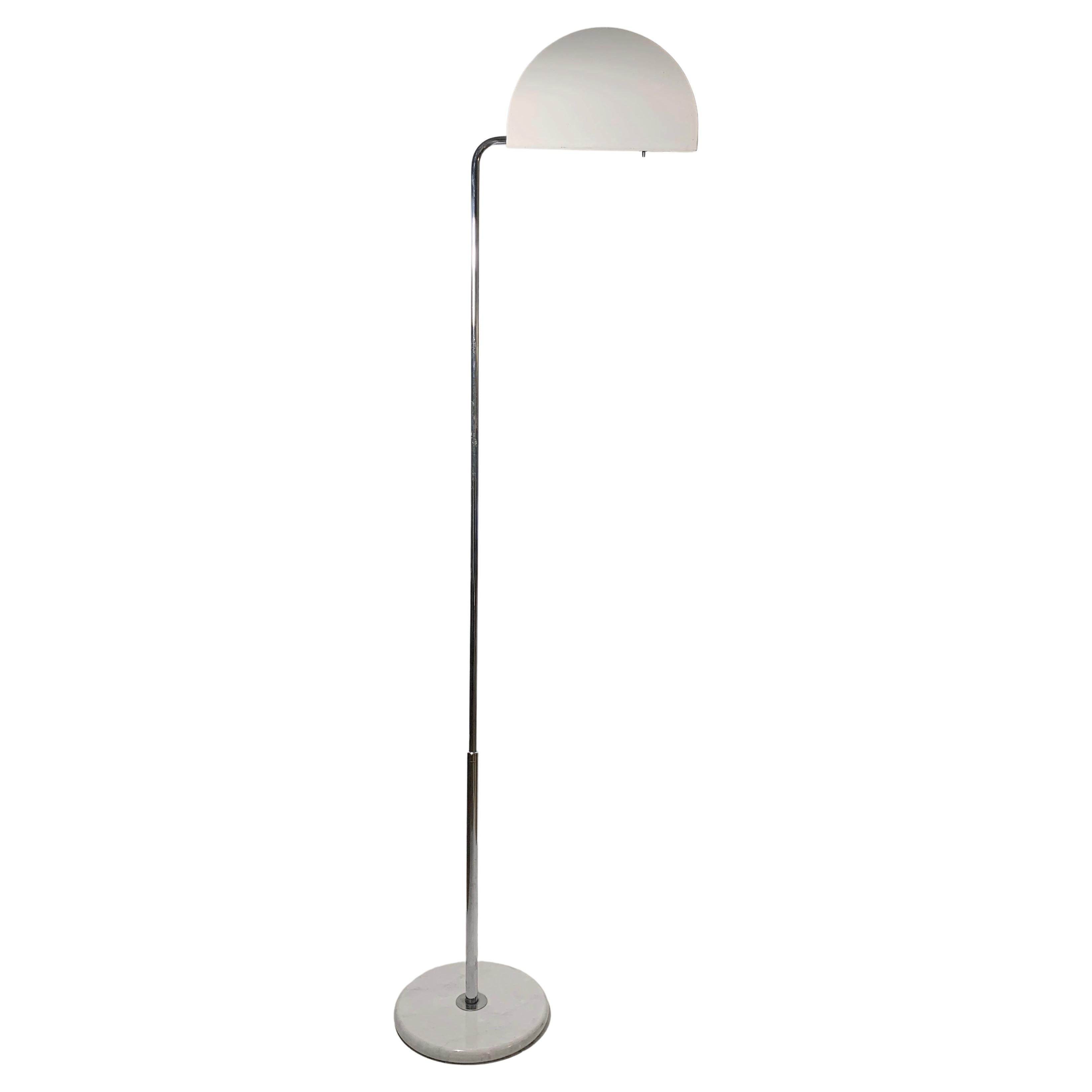 Modern White Vintage Floor Lamp Mezzaluna by Bruno Gecchelin, Italy For Sale