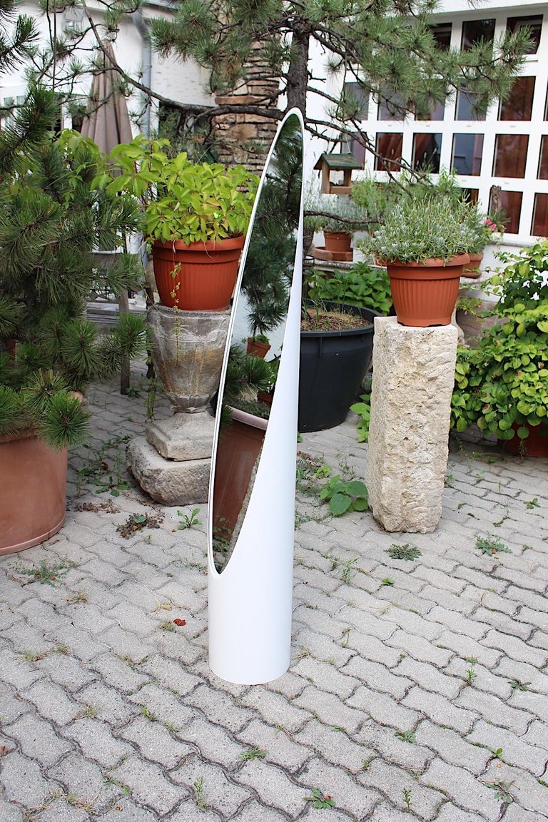 Modern White Vintage Floor Standing Mirror Lipstick by Roger Lecal