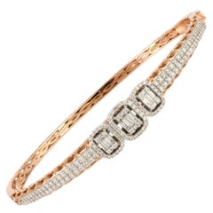Modern White Yellow Gold 18K Bracelet Diamond for Her