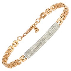 Modernes Weiß-Gelbgold-Armband aus 18 Karat Diamant für ihr