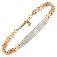 Modern White Yellow Gold 18K Bracelet Diamond for Her