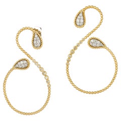 Modern White Yellow Gold 18K Earrings Diamond For Her