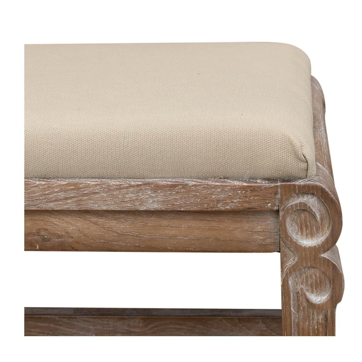 upholstered linen bench