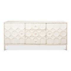 Modern Whitewash Geometric Sideboard
