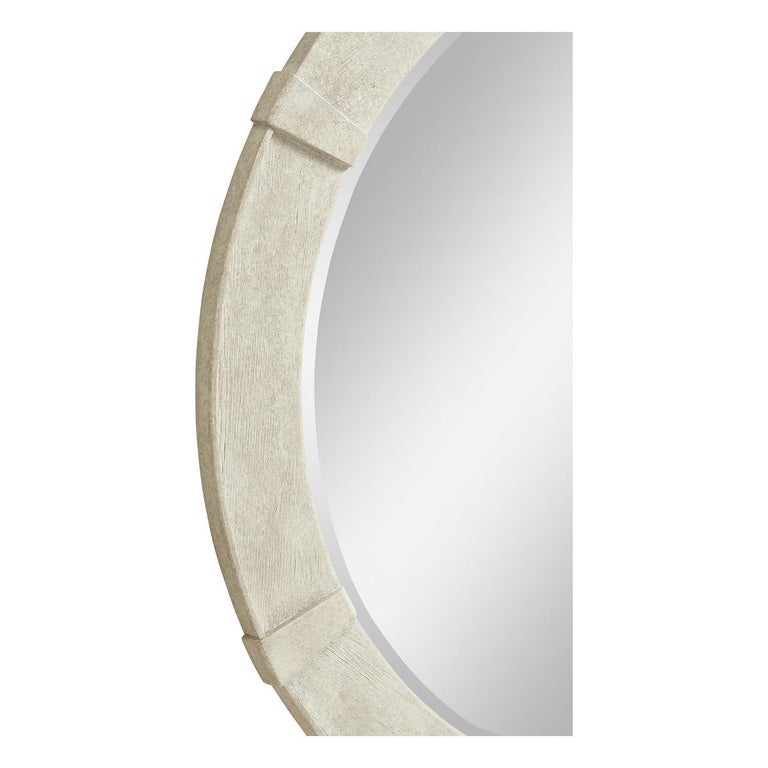 Modern Whitewash Round Mirror For Sale at 1stDibs