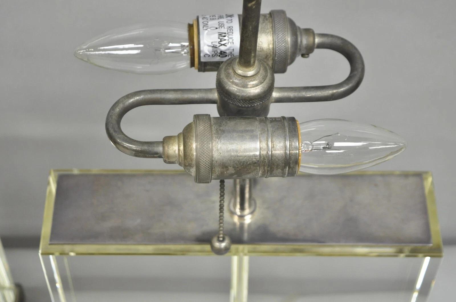 Lampade da tavolo moderne Williams Sonoma Crystal Block Phoenix Wide - una coppia in vendita 1