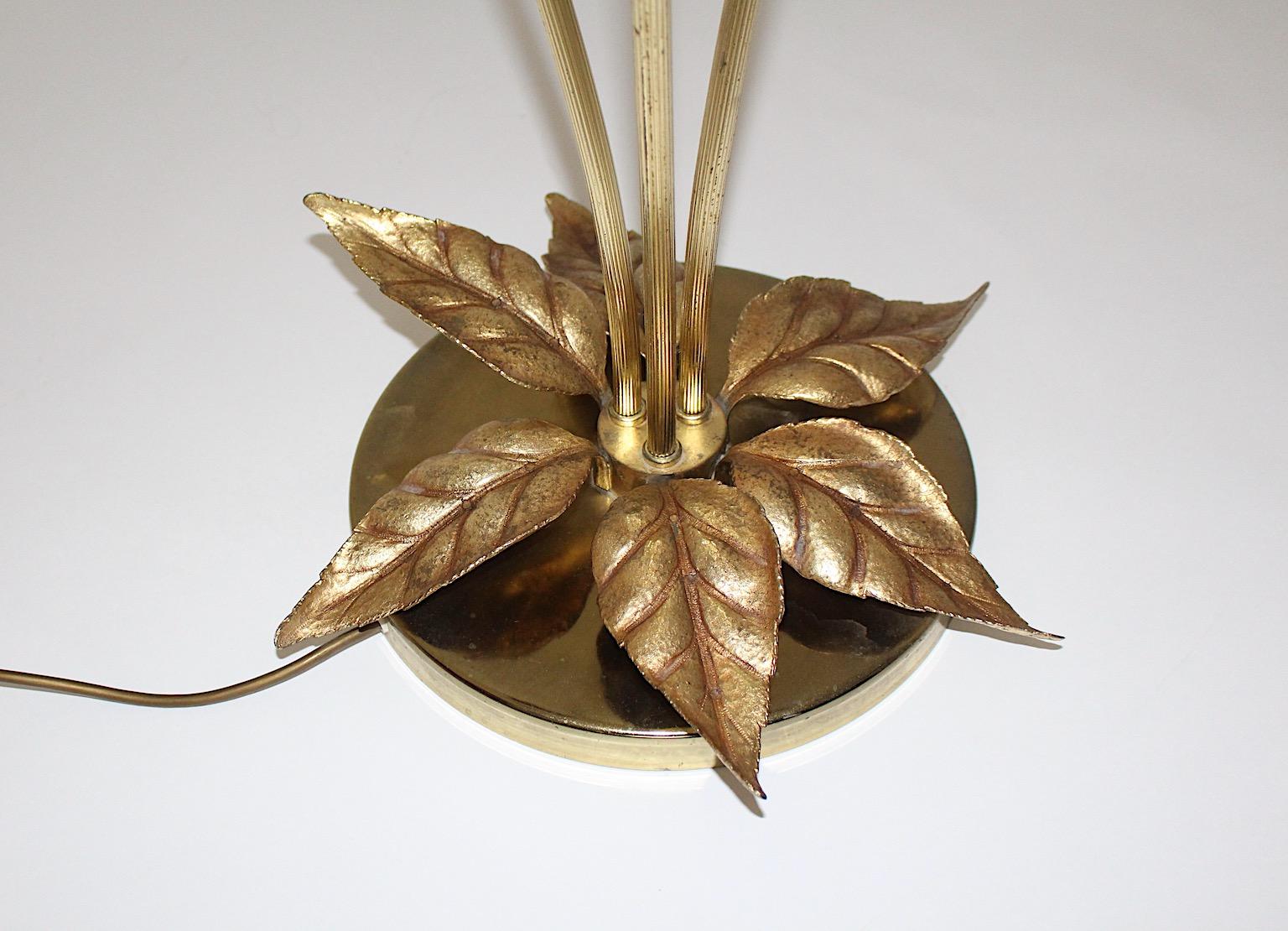 Modern Willy Daro Vintage Golden Brass Gilt Flower Floor Lamp 1970s Belgium For Sale 1