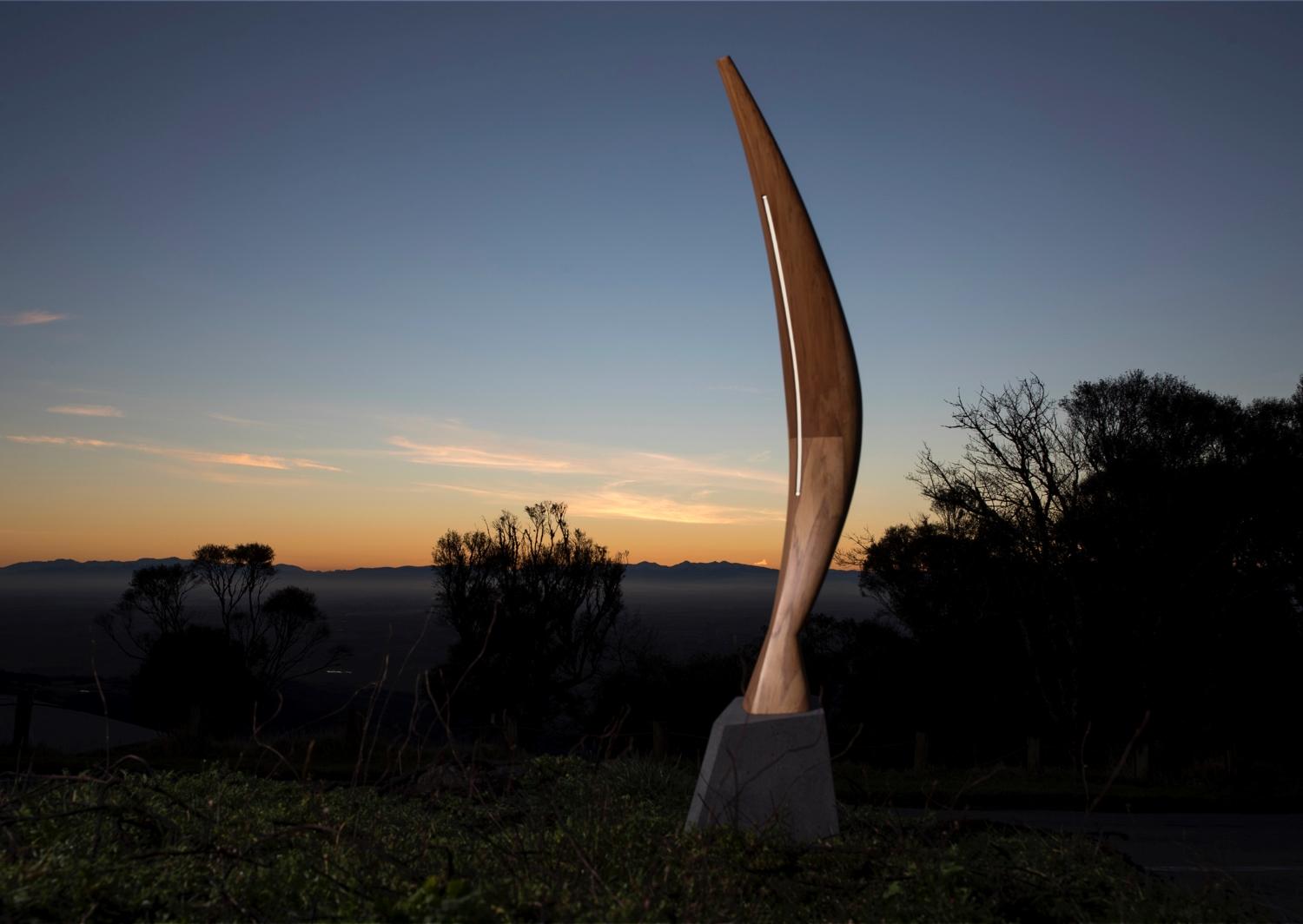 Modern ‘Windswept’ Floor Lamp Sculpture in Sustainable Ancient Wood and Stone 3