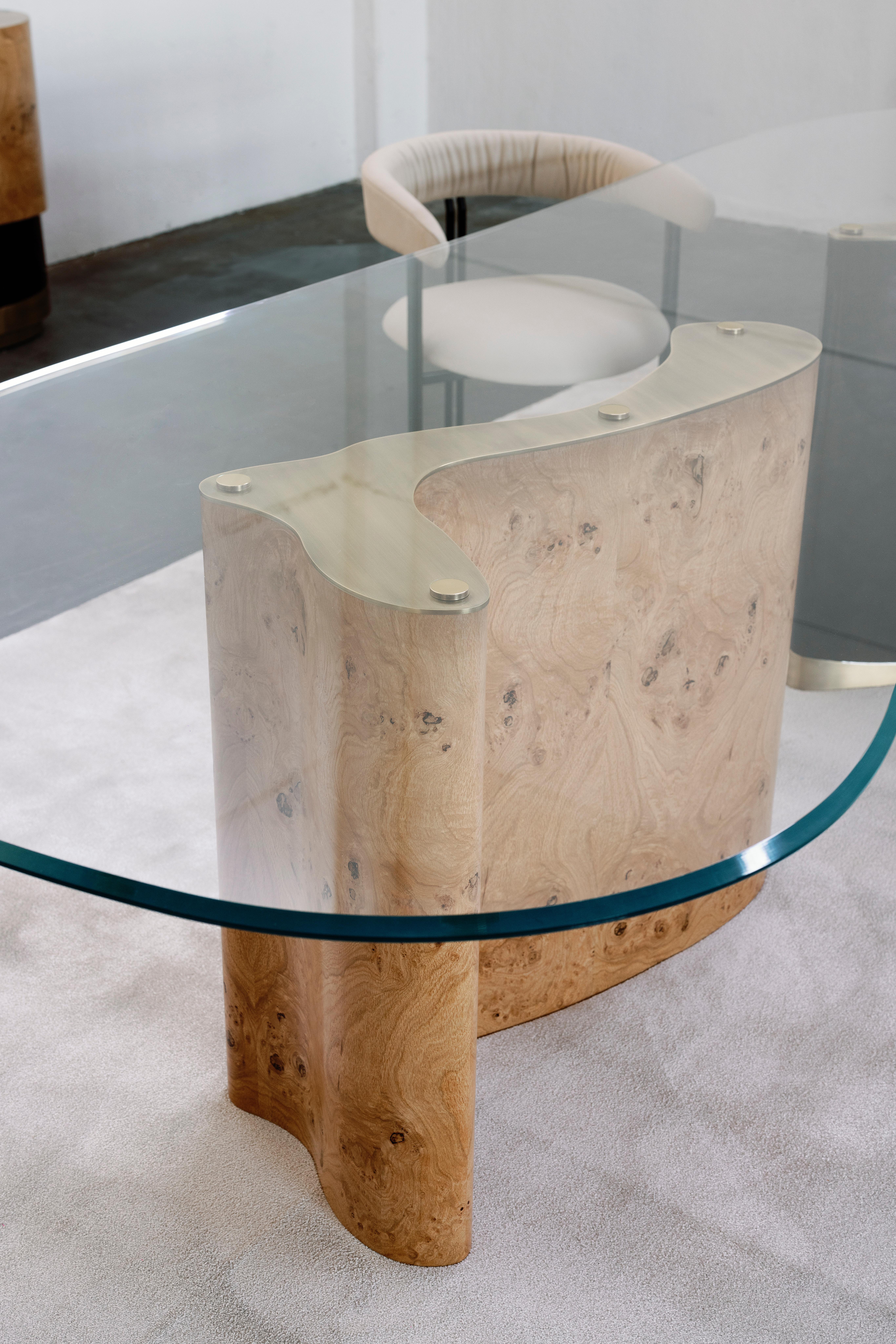 Table de salle à manger moderne en marbre Calacatta, fabriquée à la main au Portugal par Greenapple en vente 5