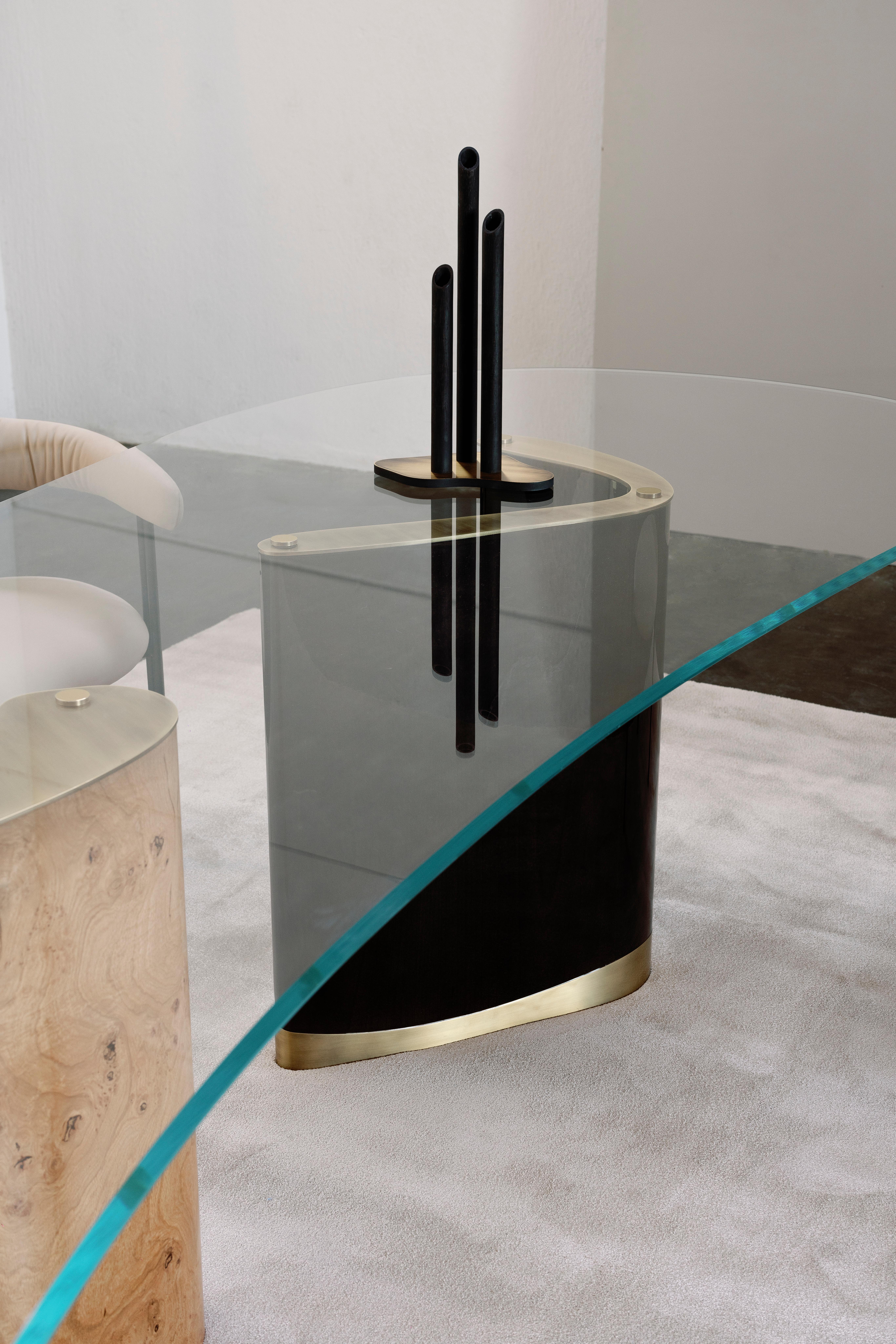 Table de salle à manger moderne en marbre Calacatta, fabriquée à la main au Portugal par Greenapple en vente 6