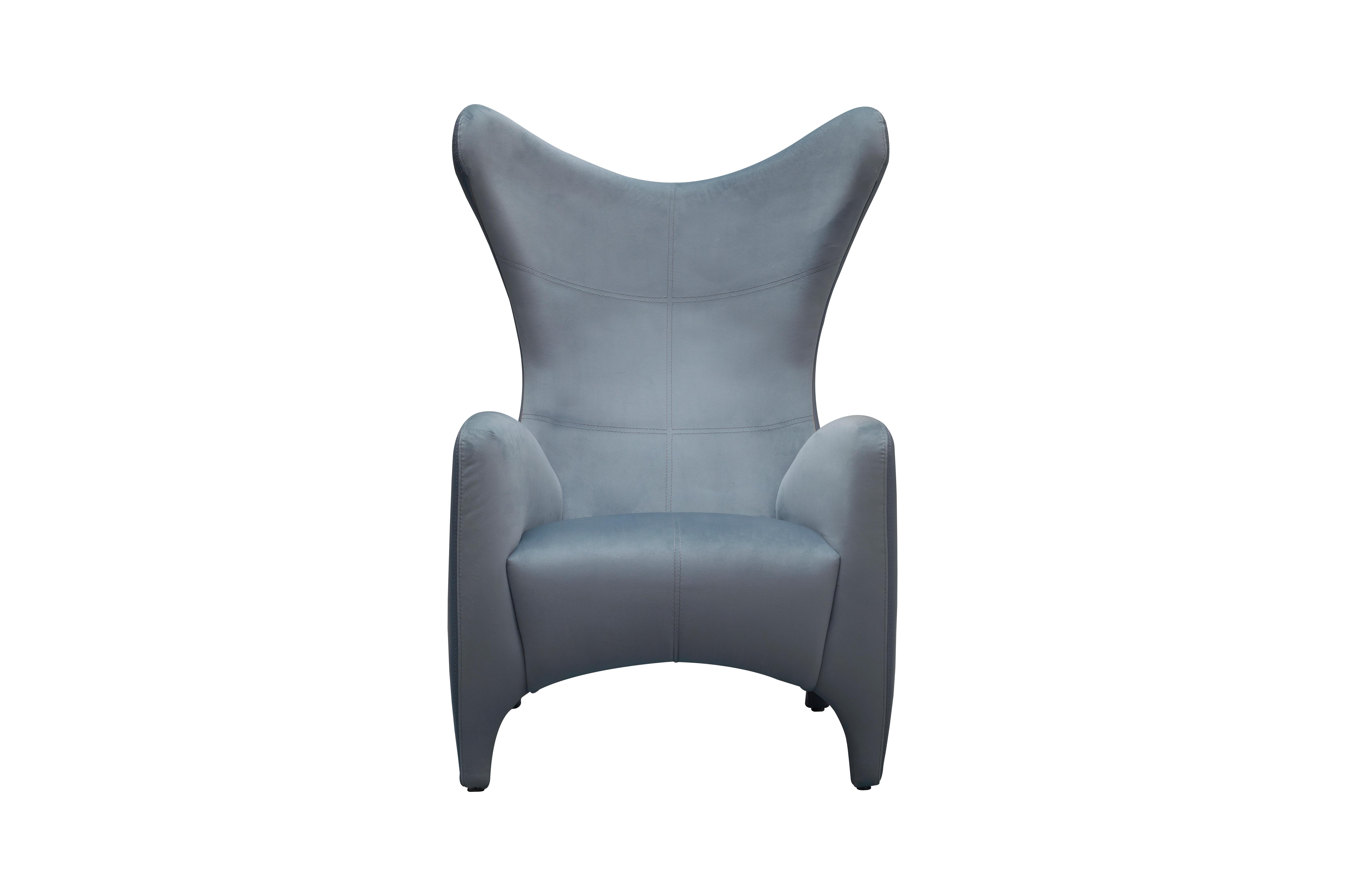light blue wingback chair