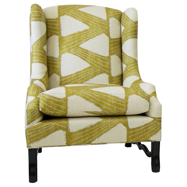 Modern Wing Chair with Loose Seat Cushion For Sale