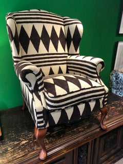 Modern Wingback Armchair in Designers Guild Ralph Lauren Bambara Cotton Linen