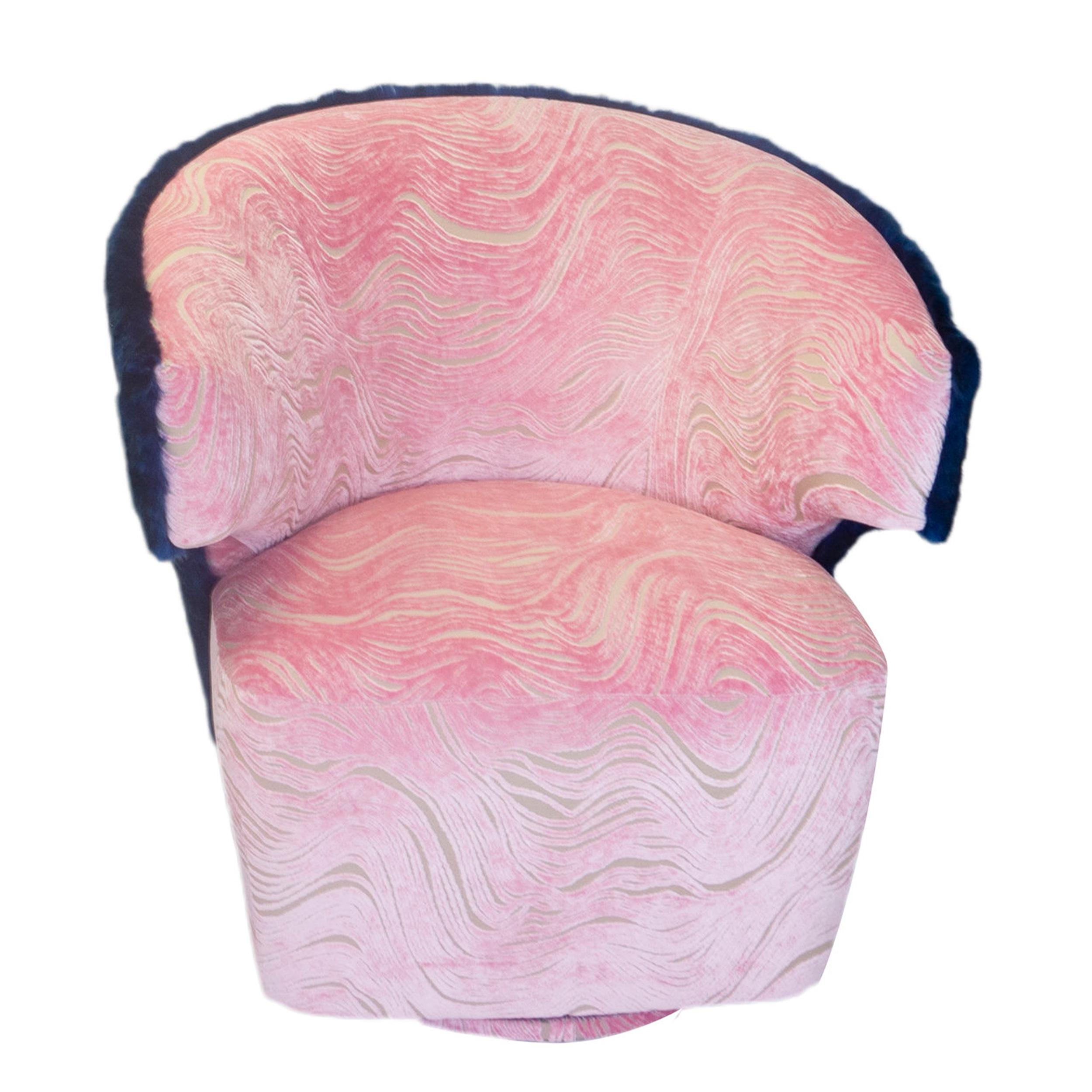 pink fluffy egg chair
