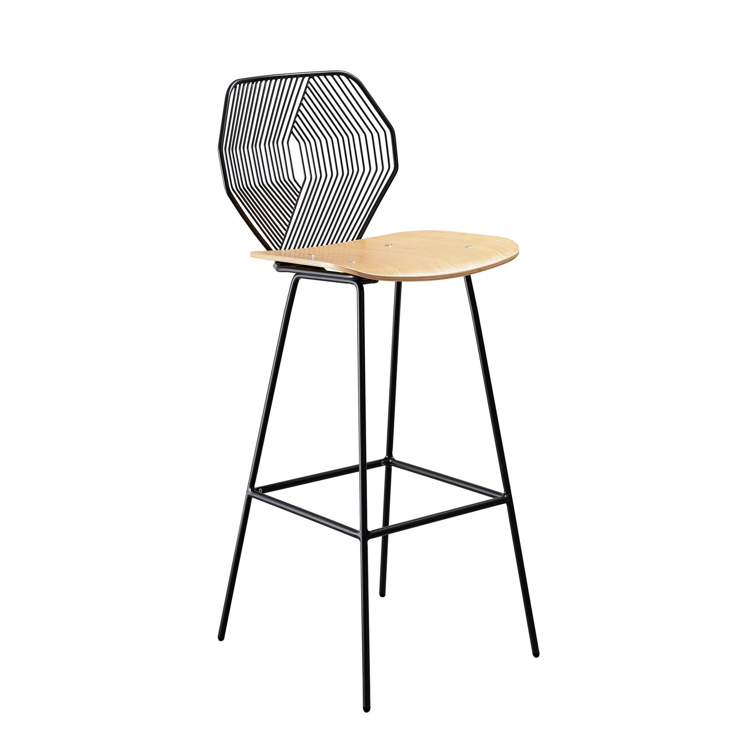 Modern Wire Bar Stool With A Wood Seat, Wire Bar Stools Nz