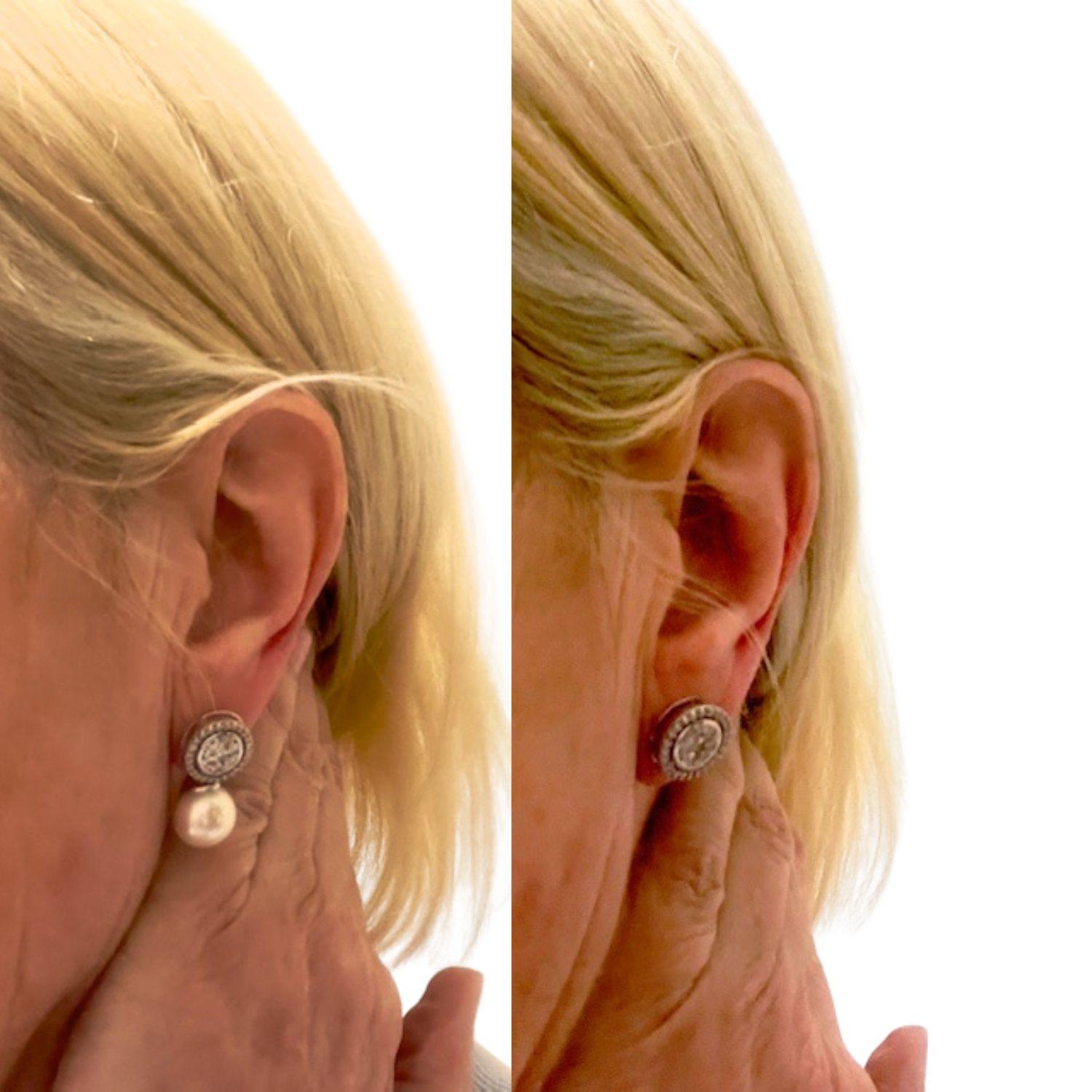 Brilliant Cut Modern  with Diamonds and Pearl (Two Options) 18k White Gold Earrings For Sale