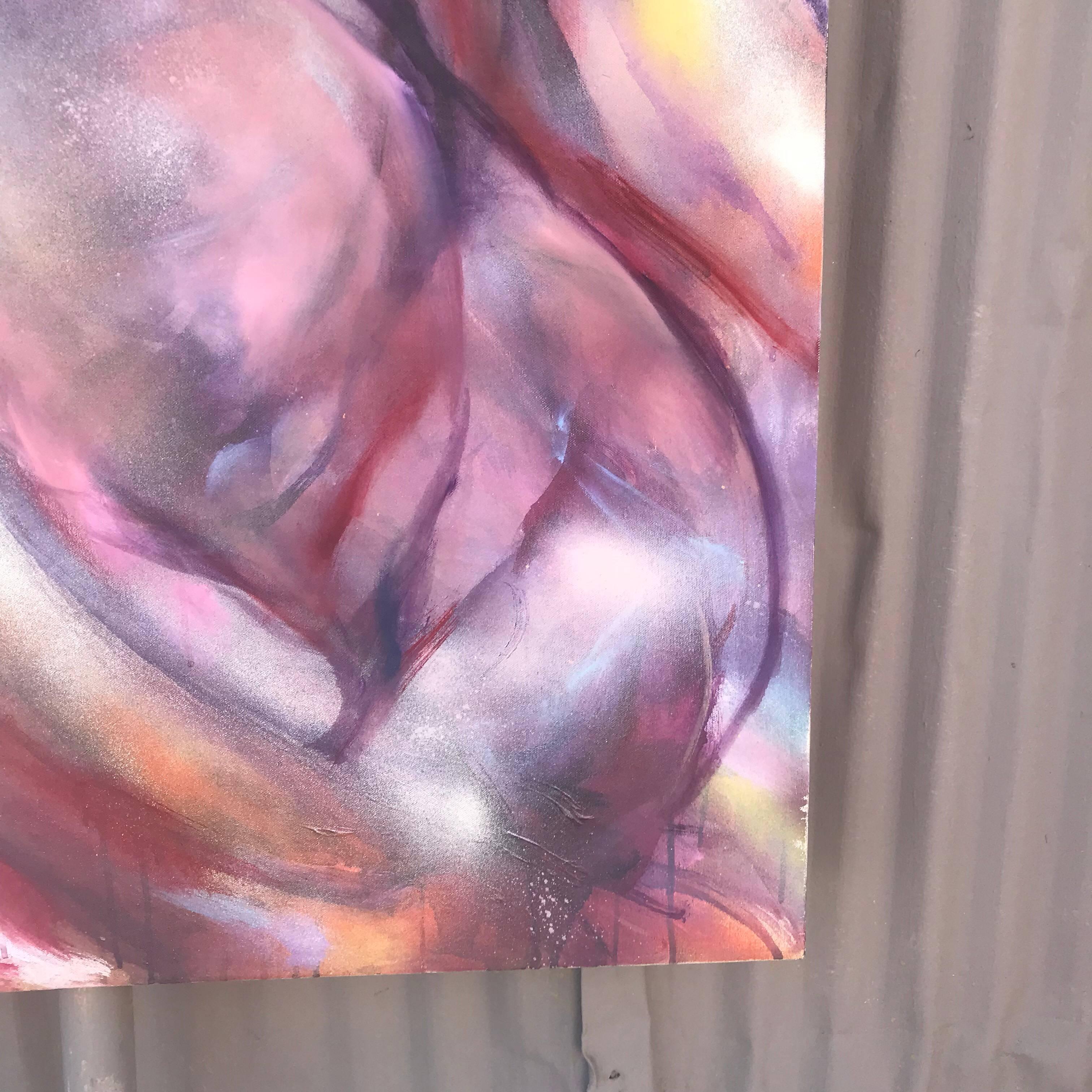 Modern Women Nude Painting on Canvas In Good Condition In Chula Vista, CA