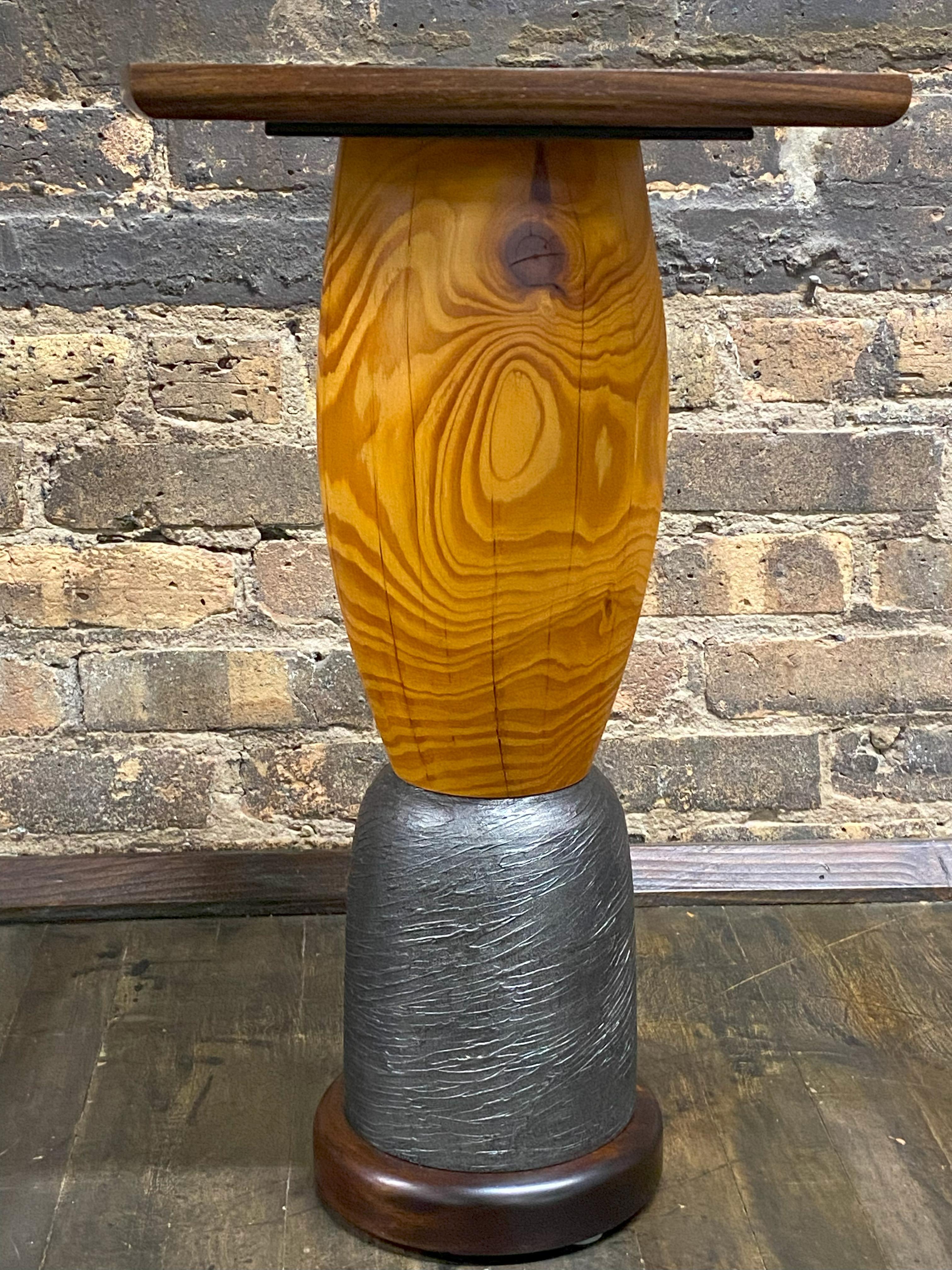 American Modern Wood Accent Table Signed by Artist, Cory Robinson For Sale