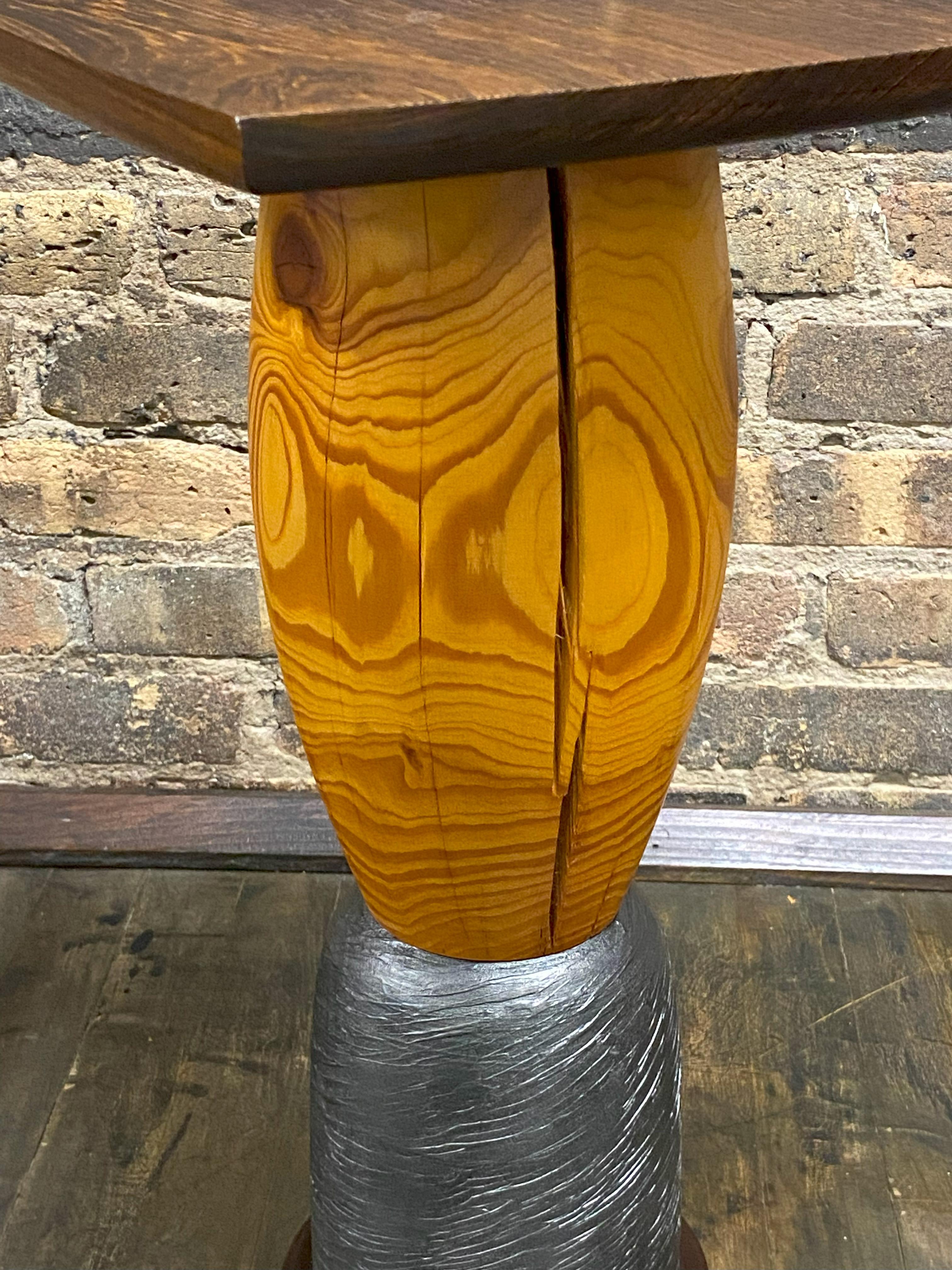 Modern Wood Accent Table Signed by Artist, Cory Robinson In Good Condition For Sale In Chicago, IL